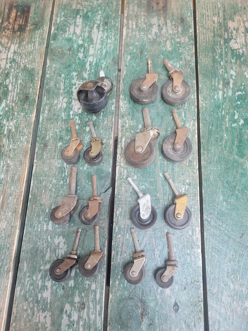Vintage Furniture Stem Caster Wheels Lot 15 Salvage Replacement Antique Hardware